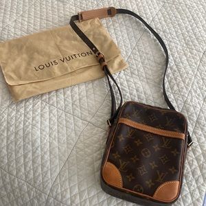 Louis Vuitton messenger Danube long strap shoulder canvas cross body bag.